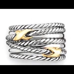 David Yurman Double Cross Ring Size 7